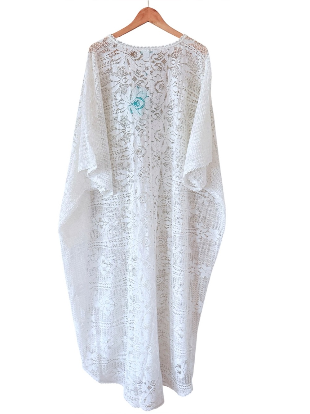 MELISSA ODABASH Nicki Lace Kaftan Beach Cover UP White SIZE OS NEW - Picture 5 of 9